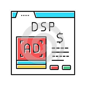 digital signal processor color icon vector illustration