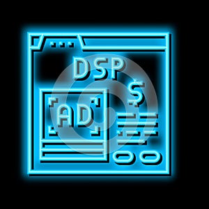 digital signal processor neon glow icon illustration