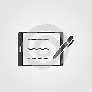 Digital Signature flat icon. Monochrome creative design from blockchain icons collection. Sipmle sign illustration digital