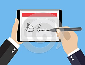 Digital signature on tablet