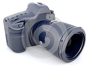 Digital SLR Camera with Telephoto Zoom Lense