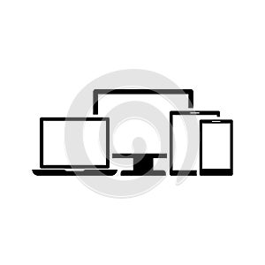 Digital smart devices icon flat vector illustration design