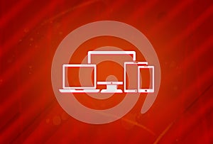 Digital smart devices icon isolated on abstract red gradient magnificence background