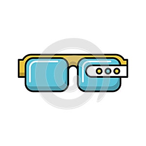 Digital smartglasses icon line design