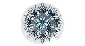 Digital Snowflake Circuit Board Pattern