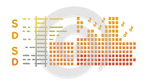 Digital Sound Equalizer, Audio Spectrum Analyzer, vector design Generative AI