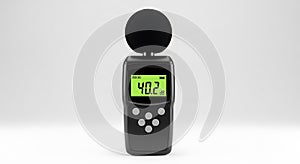 Digital sound level meter with display isolated on white background