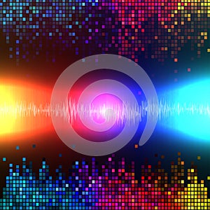 Digital sound wave colorful abstract background vector