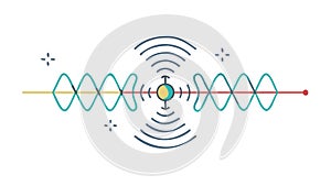 Digital Sound Wave Frequency Abstract Lines, vector design Generative AI