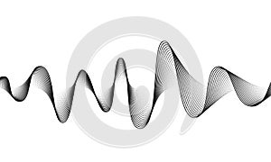 Digital sound wave vector banner background. Audio music soundwave. Voice frequency form illustration. Vibration beats