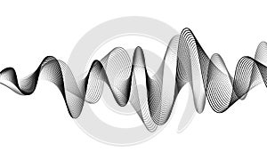 Digital sound wave vector banner background. Audio music soundwave. Voice frequency form illustration. Vibration beats