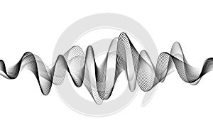 Digital sound wave vector banner background. Audio music soundwave. Voice frequency form illustration. Vibration beats