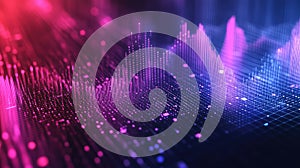 Digital sound wave visualizing data spectrum analysis