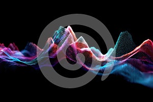 Digital sound wave visualizing data technology particles