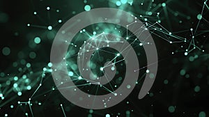 Digital space abstract background, dark cyberspace with data, network lines and lights. Concept of tech, texture, secure