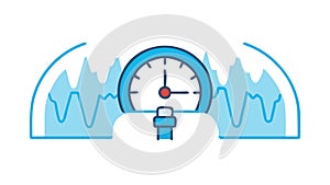 Digital Speedometer Performance Monitoring Data Flat Icon, vector design Generative AI