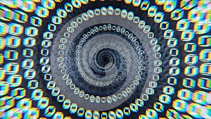 Digital spiral looped animation. Hypnotic effect. Video 4k