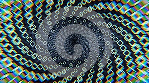 Digital spiral looped animation. Hypnotic effect. Video 4k