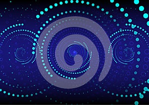 Digital spiral networking, blue abstract wave signal background internet technology