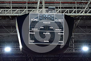 Digital sports score board and timer installed in court