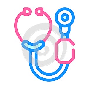 Digital stethoscope color icon vector illustration sign