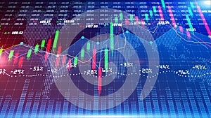 Digital stock market or forex trading graph and candlestick chart suitable for financial investment. Financial Investment trends