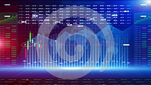 Digital stock market or forex trading graph and candlestick chart suitable for financial investment. Financial Investment trends