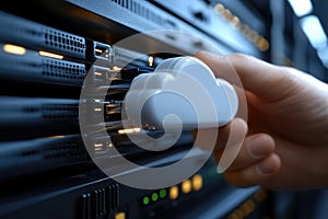 Digital storage: cloud technology, secure access, remote backup, virtual space, file hosting, scalable solution