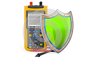 Digital storage oscilloscope with shield, 3D rendering