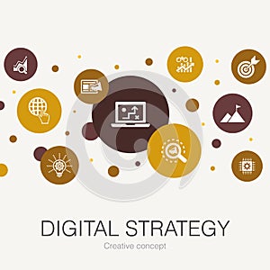 Digital strategy trendy circle template