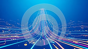 Digital stream of data concept with artificial intelligence system