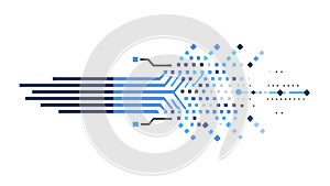 Digital Stream Data Flow Icon for Technology, vector design Generative AI