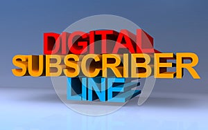 digital subscriber line on blue