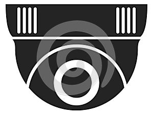 Digital surveillance black icon. Security camera symbol