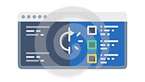 Digital System Data Flow Diagram, Network Architecture Icon, vector design Generative AI