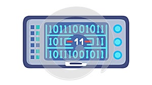 Digital Tablet with Binary Code Screen, vector design Generative AI