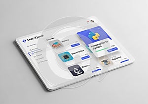 Digital tablet display showing a learning