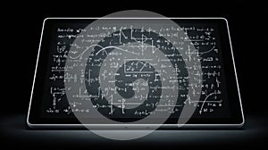 Digital Tablet Displaying Complex Mathematical Formulas