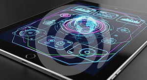 Digital Tablet with Futuristic Interface