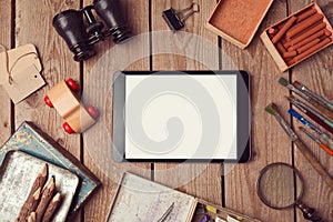 Digital tablet mock up for creative work or app design presentation