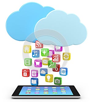 Digital tablet pc with app icons