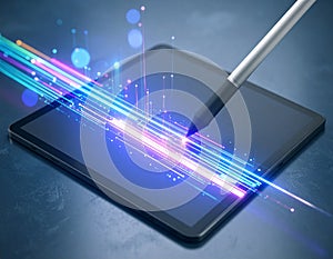 Digital Tablet with Stylus and Data Stream