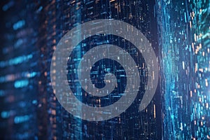 The digital tapestry a symphony of code and light. A close-up image of a computer screen