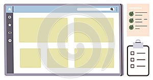 Digital Task Management and Workflow Planning Interface with Checklists and Dashboard Elements