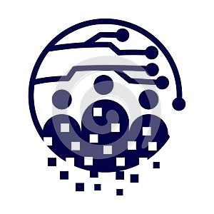 Digital team technology world logo Icon Illustration Brand Identity