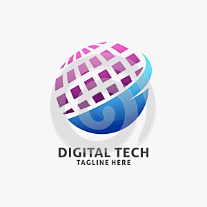 Digital tech logo design