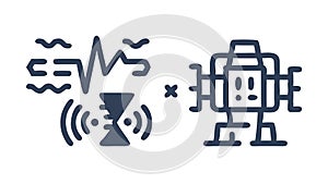 Digital tech robot vector, AI artificial intelligence automation icon. vector design Generative AI