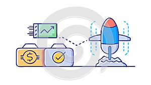 Digital Tech Startup Launch Vector, vector design Generative AI