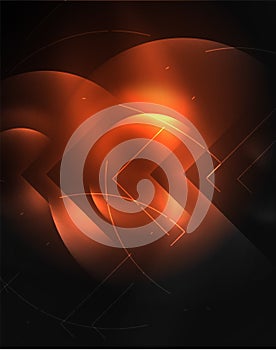 Digital techno wallpaper, glowing abstract background, circles