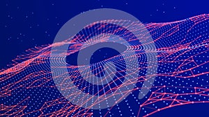 Digital technological background. Abstract structure with connected dots and lines. Big data. 3D rendering